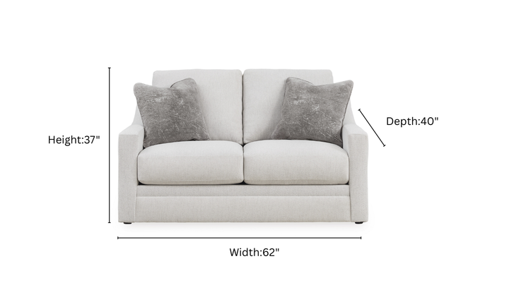Modern Heritage Maitelynn Fabric Loveseat In Chalk
