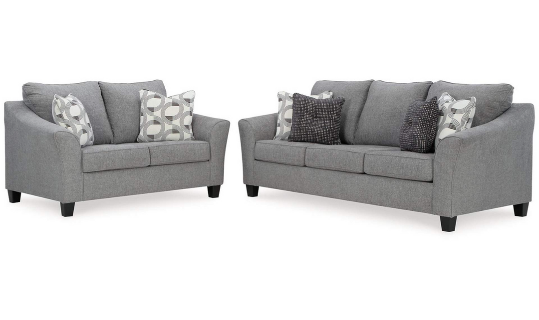Mathonia Living Room Set In Smoke-jennifer furniture