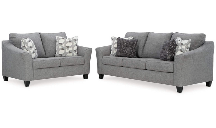 Mathonia Living Room Set In Smoke-jennifer furniture