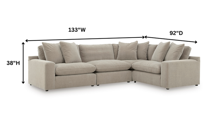 Modern Heritage Maxton Heights 4-Piece Sectional Sofa-Jennifer