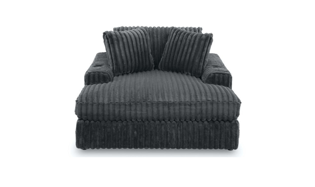 Modern Heritage Midnight-Madness Fabric Oversized Chaise with USB Port