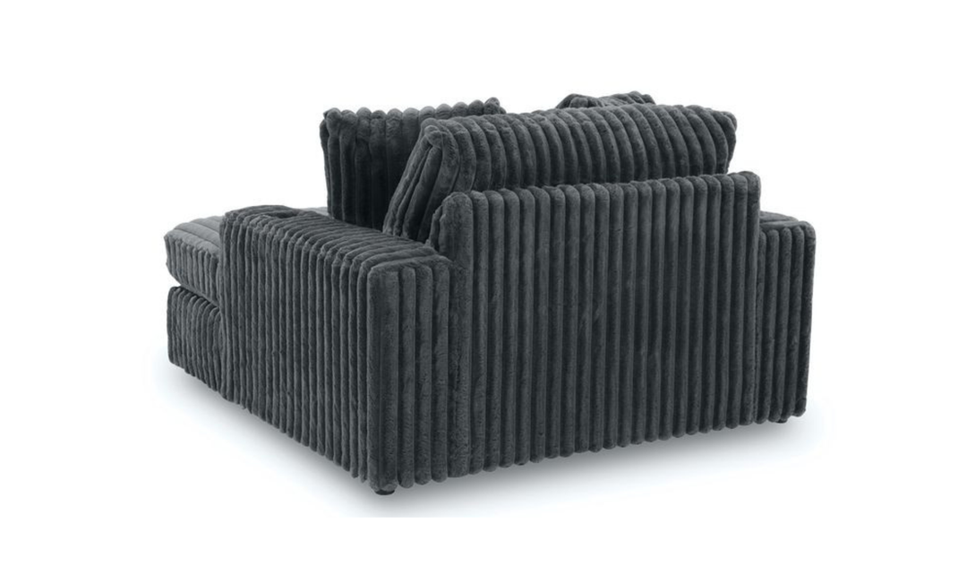 Modern Heritage Midnight-Madness Fabric Oversized Chaise with USB Port