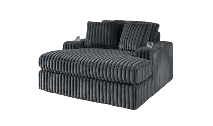 Modern Heritage Midnight-Madness Fabric Oversized Chaise with USB Port