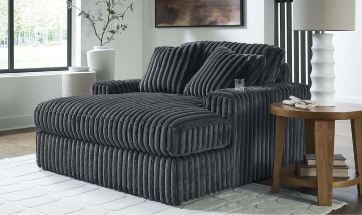 Modern Heritage Midnight-Madness Fabric Oversized Chaise with USB Port