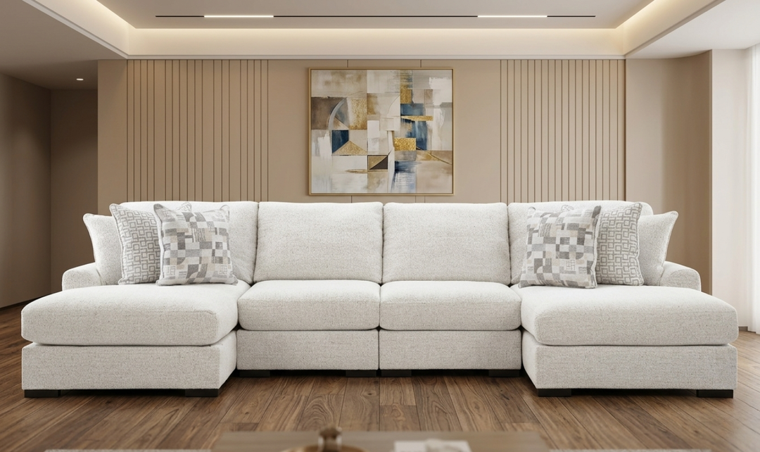 Modern Heritage Misty-Lakes 4-Piece Double Chaise Sectional Sofa-jennifer