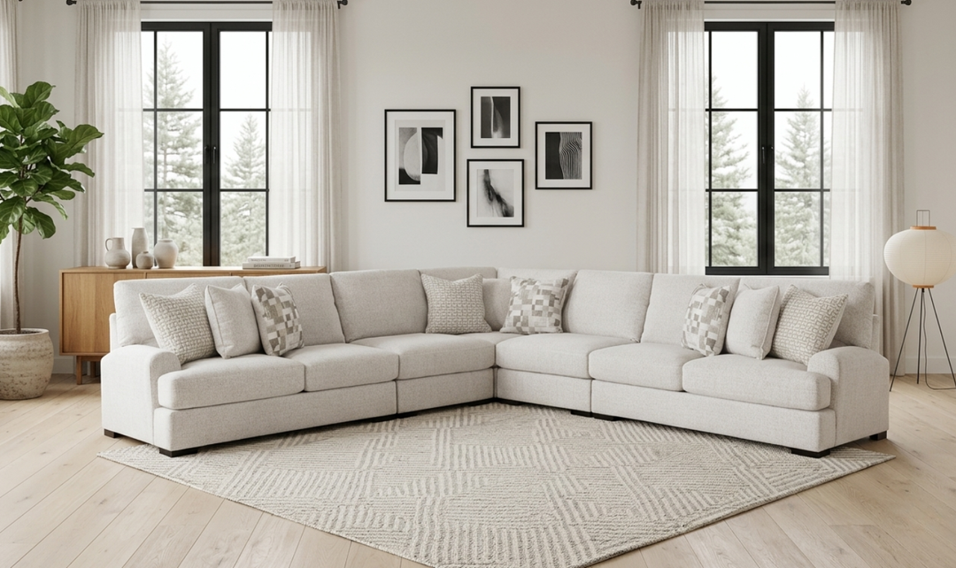 Modern Heritage Misty-Lakes 5-Piece Sectional Sofa-Jennifer