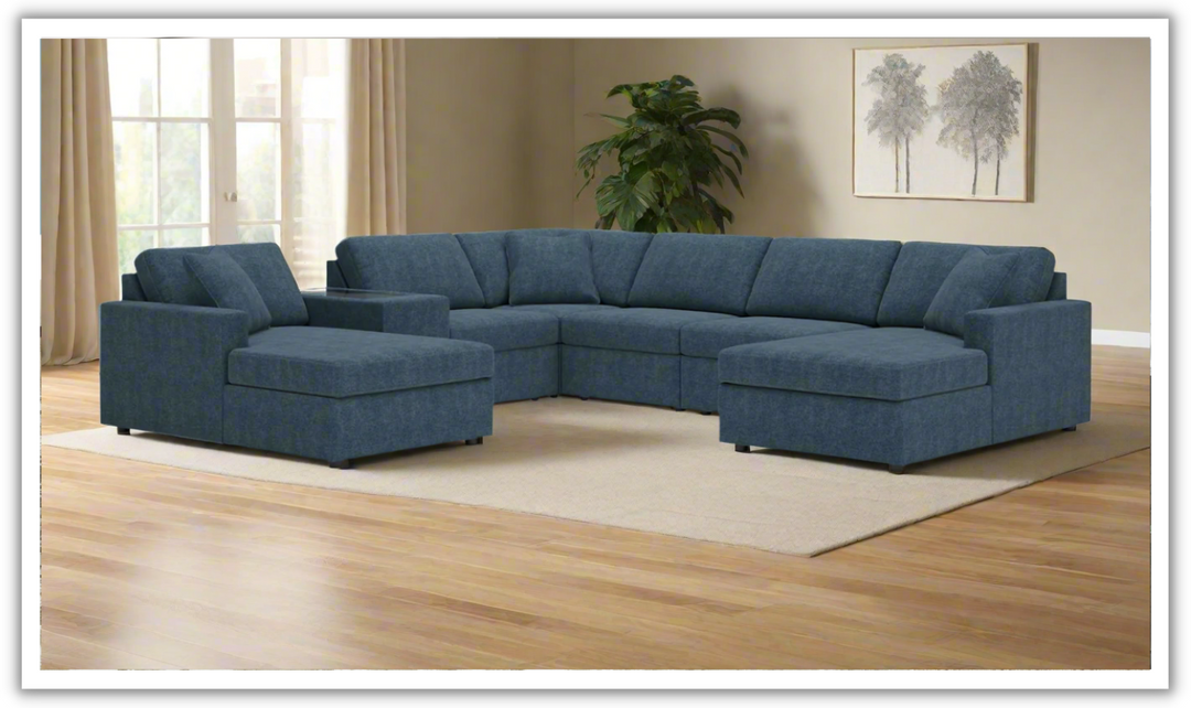 Modern Heritage Modmax Fabric Sectional Sofa with Throw pillows