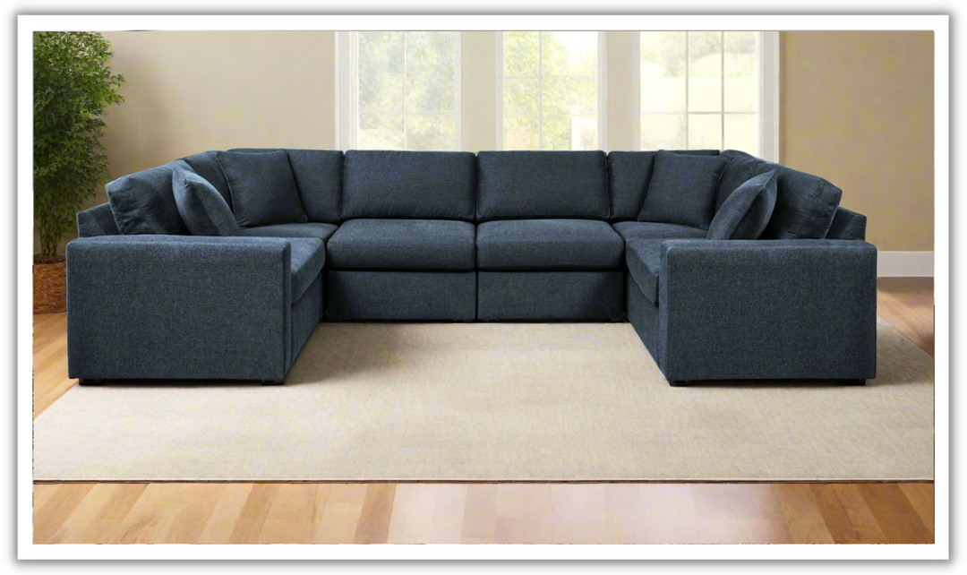 Modern Heritage Modmax Fabric Sectional Sofa with Throw pillows