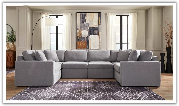 Modern Heritage Modmax Fabric Sectional Sofa with Throw pillows