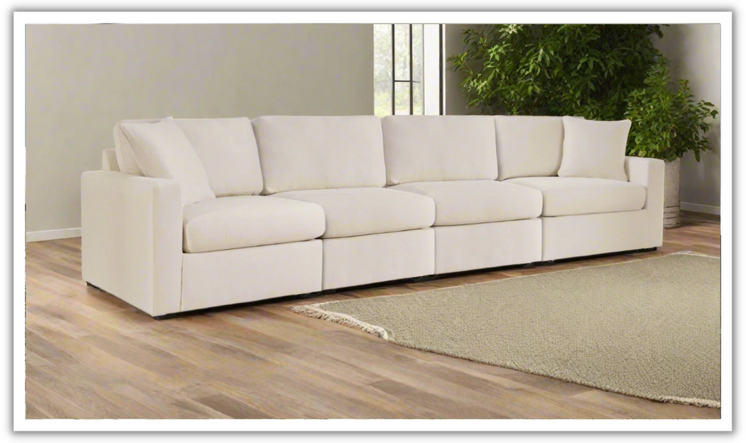 Modern Heritage Modmax Fabric Sectional Sofa with Throw pillows
