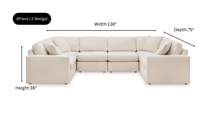 Modern Heritage Modmax Fabric Sectional Sofa with Throw pillows