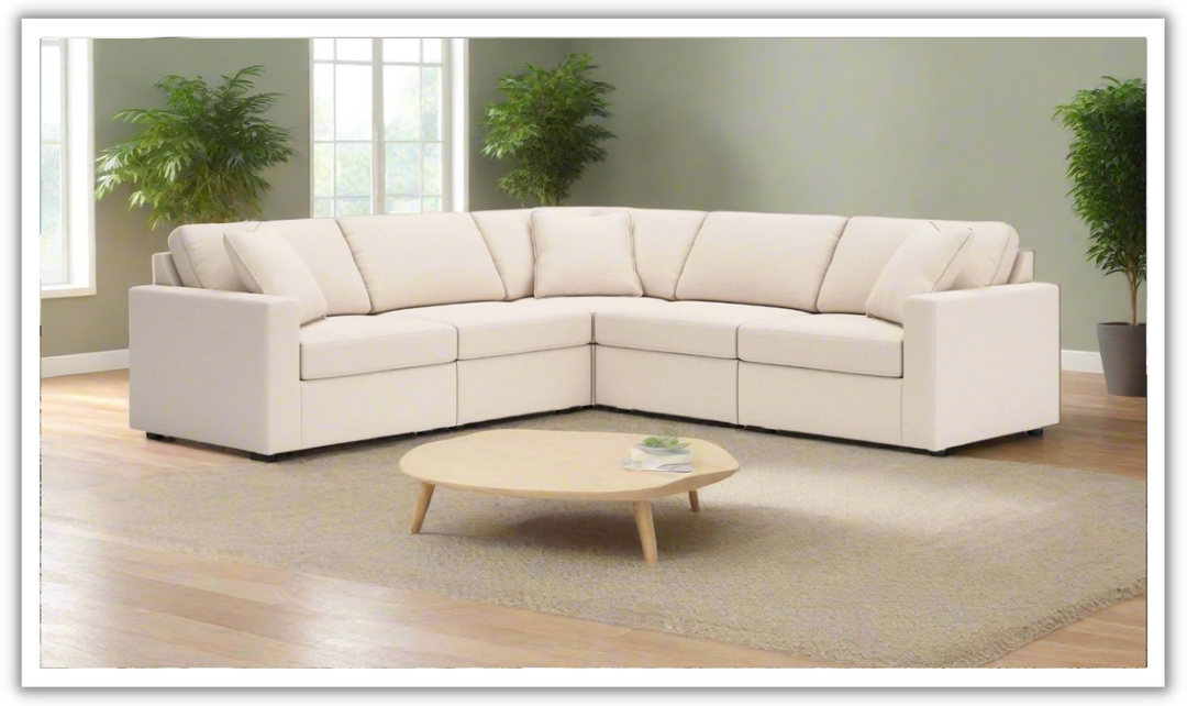 Modern Heritage Modmax Fabric Sectional Sofa with Throw pillows