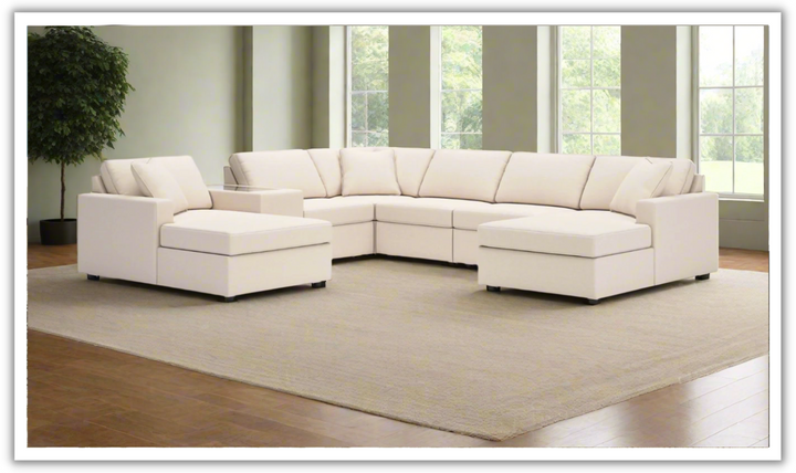Modern Heritage Modmax Fabric Sectional Sofa with Throw pillows