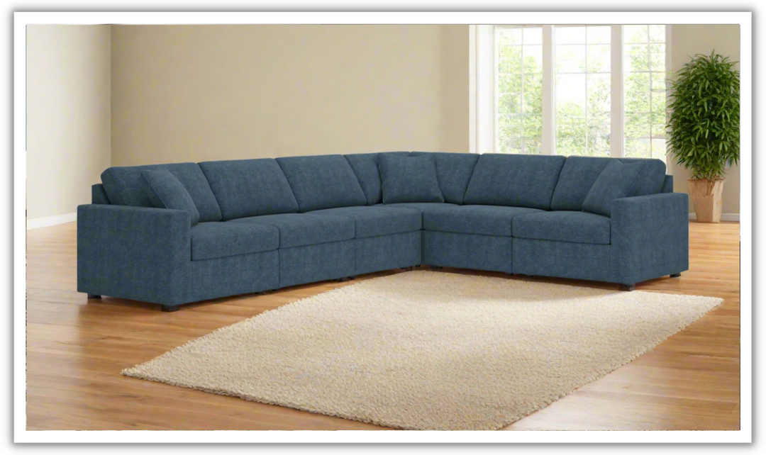 Modern Heritage Modmax Fabric Sectional Sofa with Throw pillows