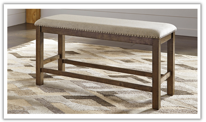 Modern Heritage Moriville Rectangular Wooden Bench in Brown