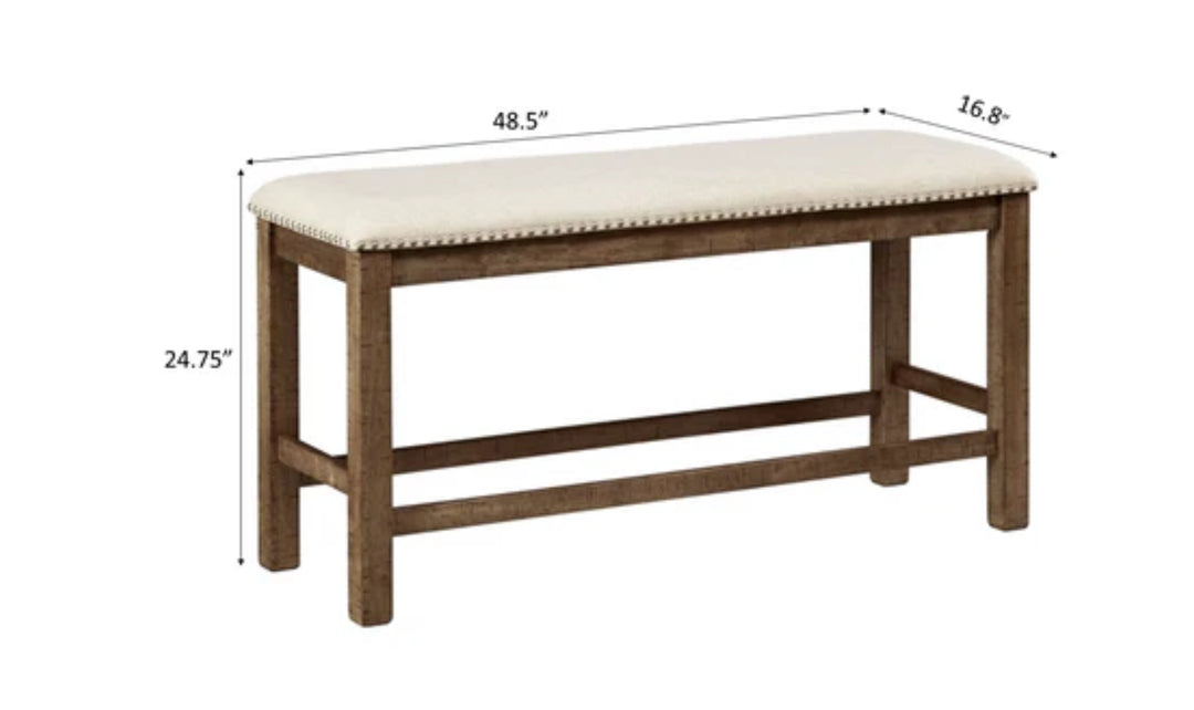 Modern Heritage Moriville Rectangular Wooden Bench in Brown-Jennifer Furniture