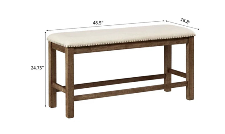 Modern Heritage Moriville Rectangular Wooden Bench in Brown-Jennifer Furniture