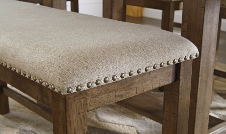 Modern Heritage Moriville Rectangular Wooden Bench in Brown