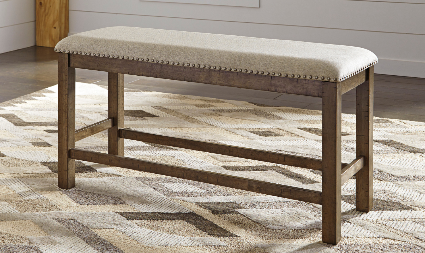Modern Heritage Moriville Rectangular Wooden Bench in Brown-Jennifer Furniture