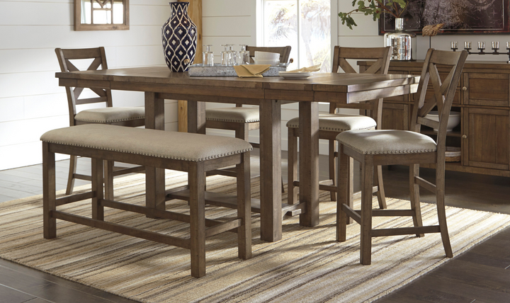 Modern Heritage Moriville Rectangular Wooden Bench in Brown