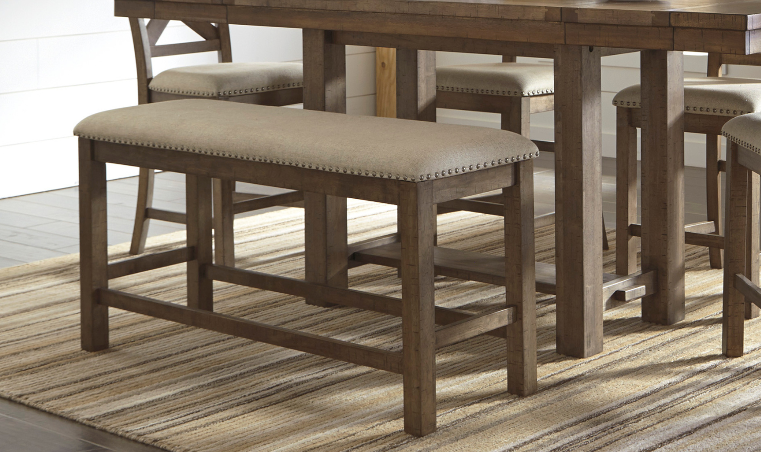 Modern Heritage Moriville Rectangular Wooden Bench in Brown-Jennifer Furniture