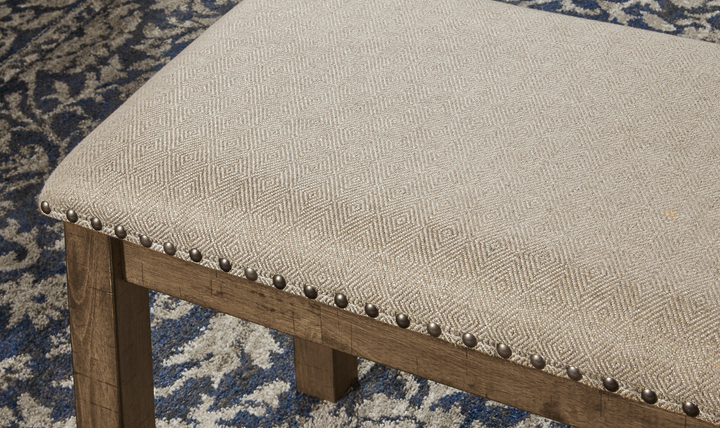 Modern Heritage Moriville Rectangular Wooden Bench in Brown