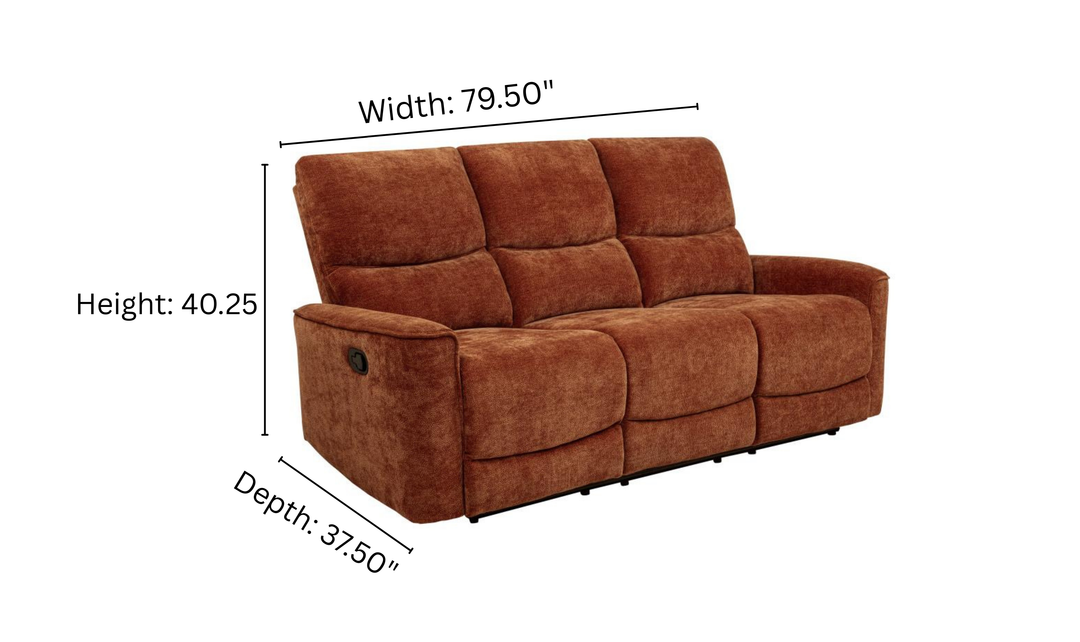 Modern Heritage Navarro Chenille Fabric Manual Reclining Sofa