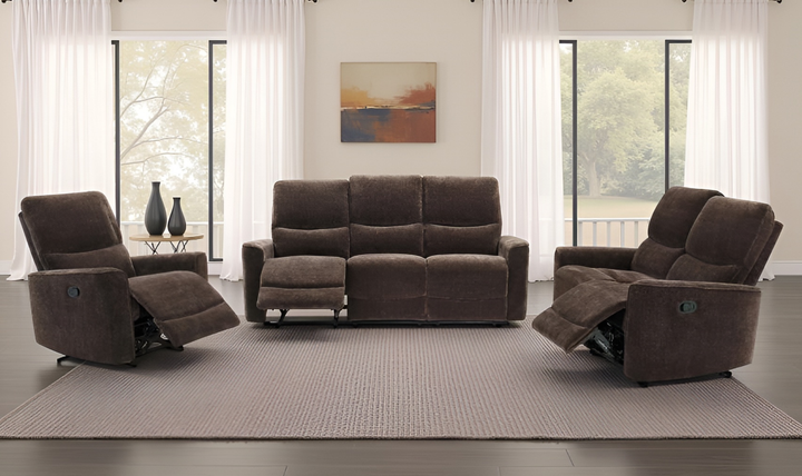 Modern Heritage Navarro Chenille Fabric Manual Reclining Sofa