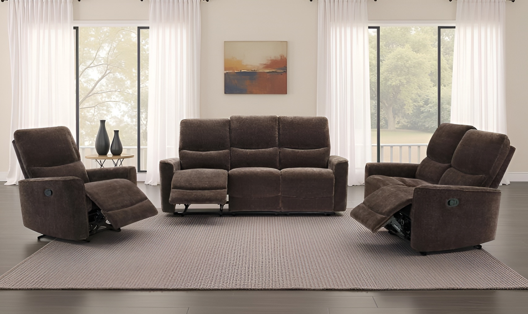 Navarro Manual Reclining Fabric Sofa | Jennifer Furniture