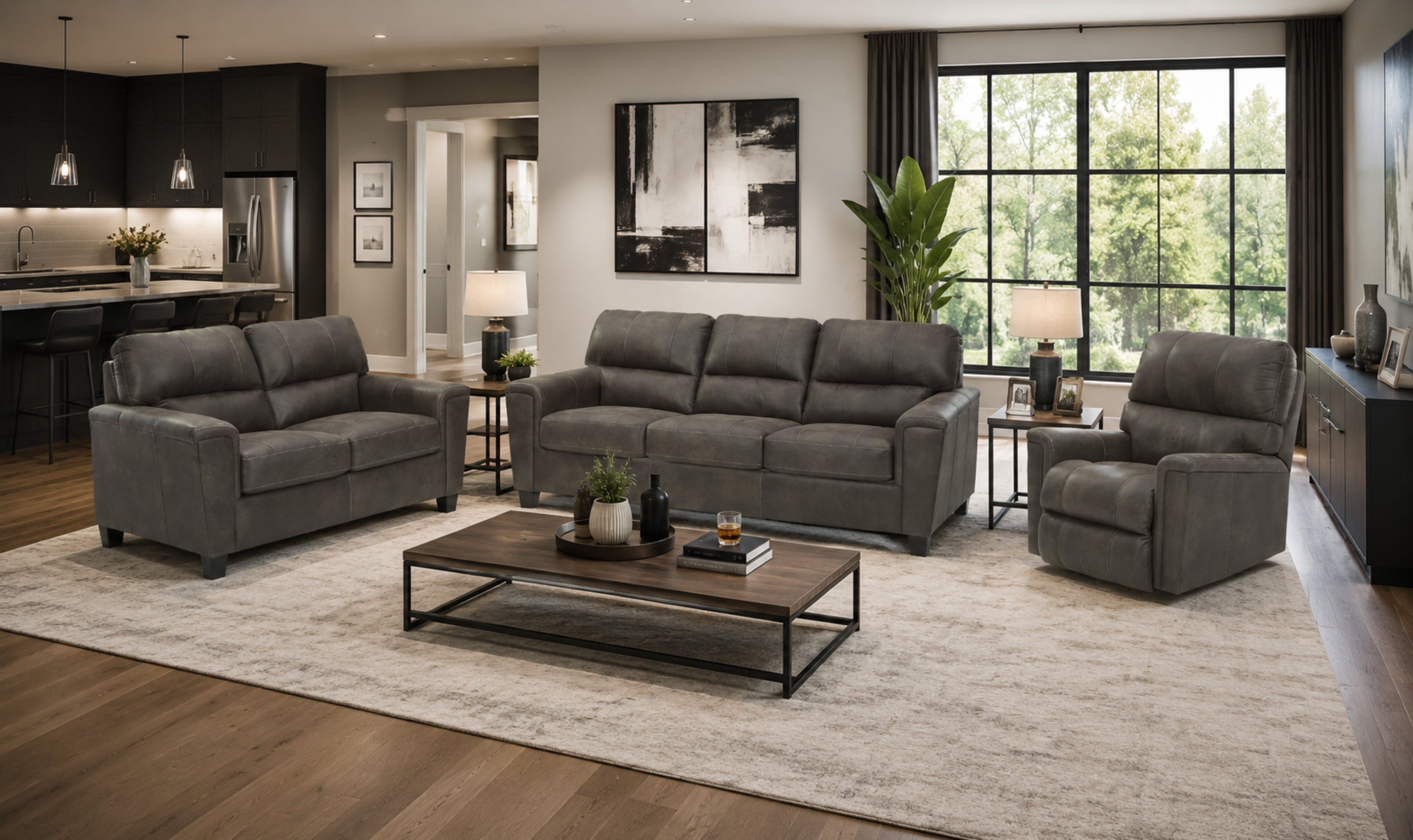 Modern Heritage Navi Living Room Set