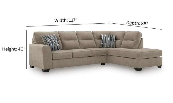 Modern Heritage Olten Fabric 2-Piece Sectional with LAF/RAF Chaise