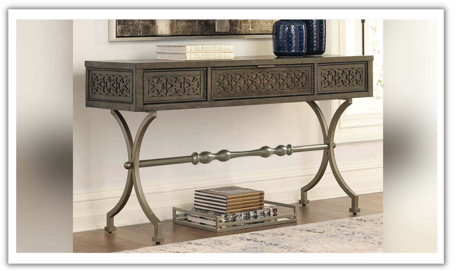 Buy Ashley Quinnland 1 Drawer Sofa/Console Table in Antique Black