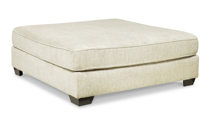 Modern Heritage Rawcliffe Parchment Fabric Oversized Ottoman