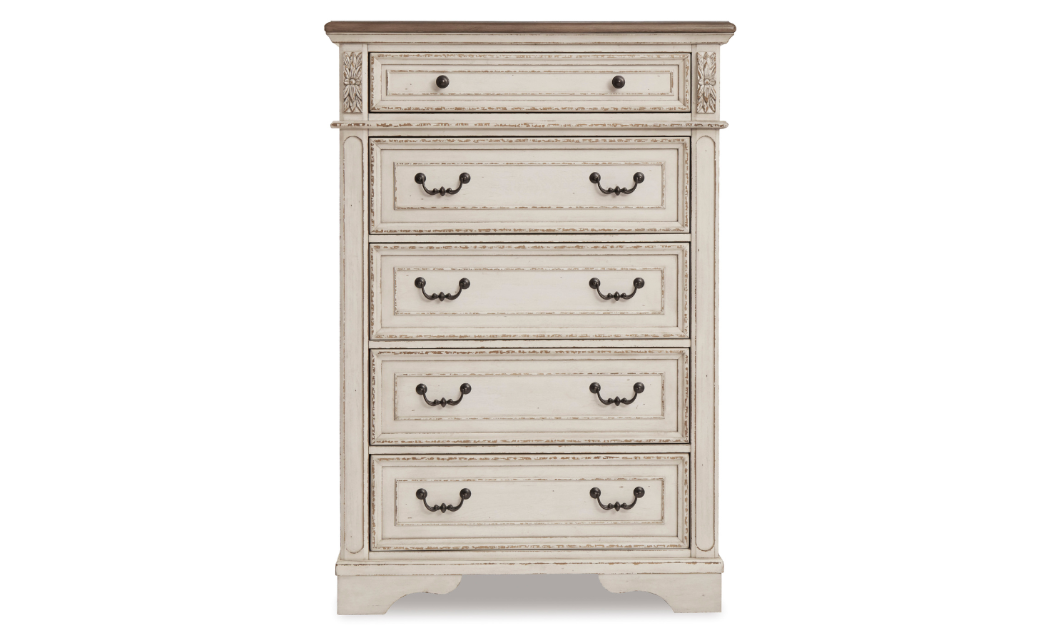 Modern Heritage Realyn 5 Drawer Wooden Chest in Ivory