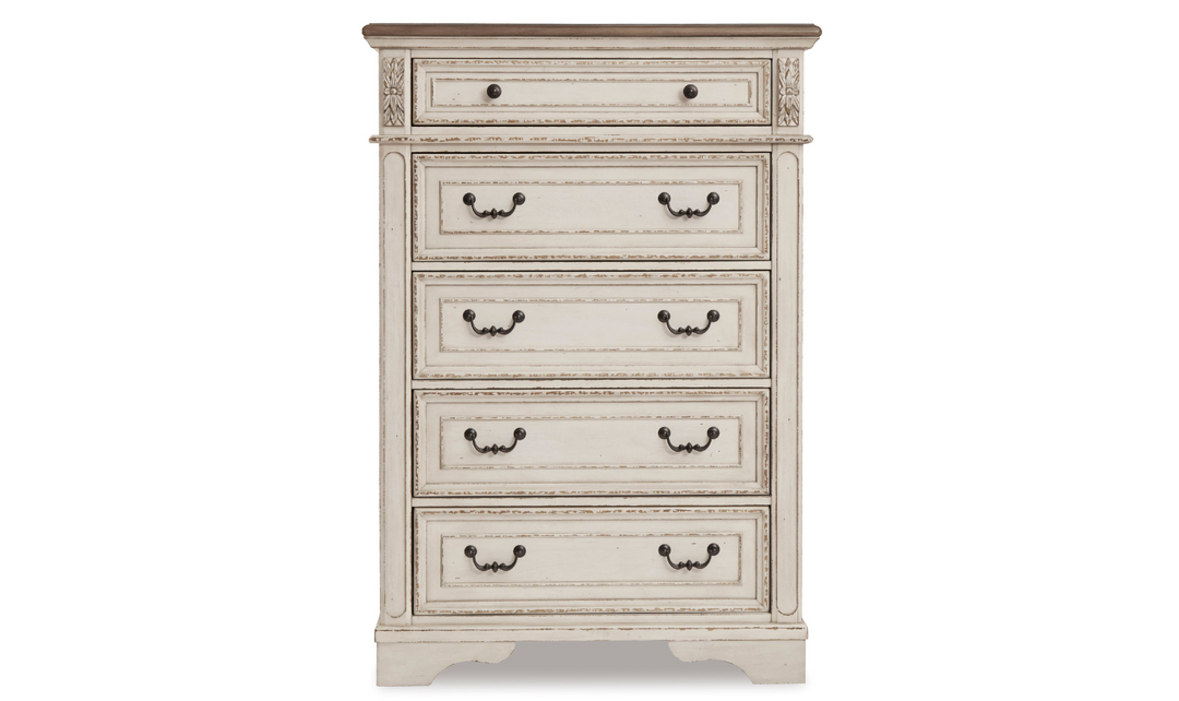 Modern Heritage Realyn 5 Drawer Wooden Chest in Ivory