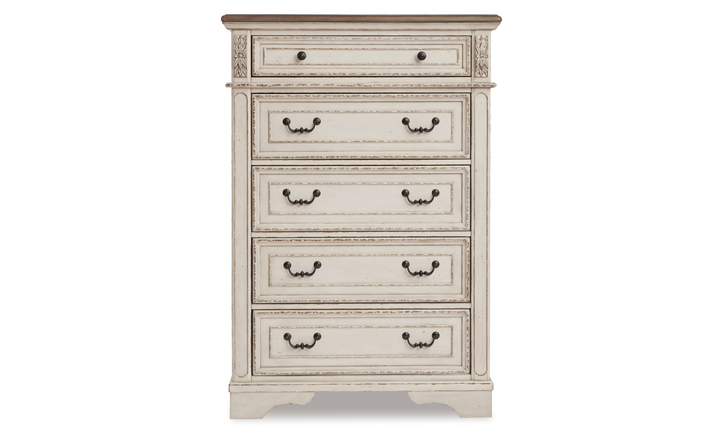 Modern Heritage Realyn 5 Drawer Wooden Chest in Ivory