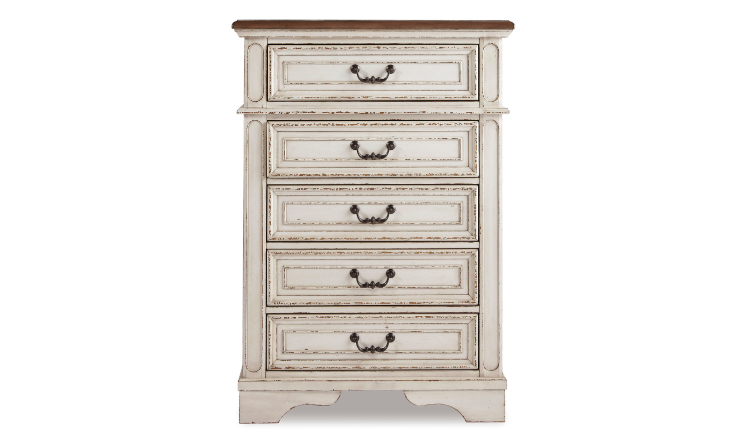 Modern Heritage Realyn 5 Drawer Wooden Chest in Ivory