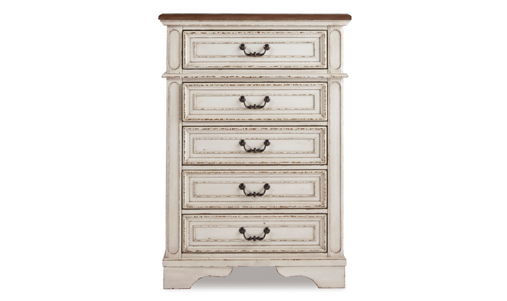 Modern Heritage Realyn 5 Drawer Wooden Chest in Ivory