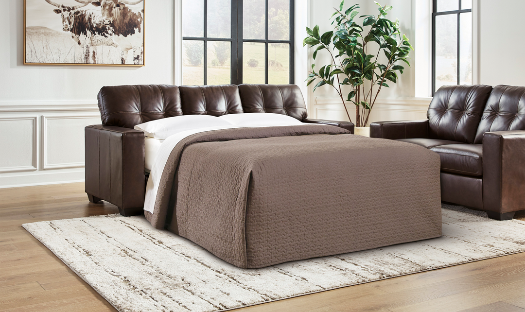 Modern Heritage Santorine Tufted Leather Queen Sleeper Sofa