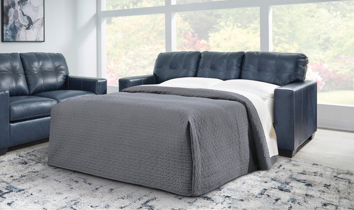 Modern Heritage Santorine Tufted Leather Queen Sleeper Sofa