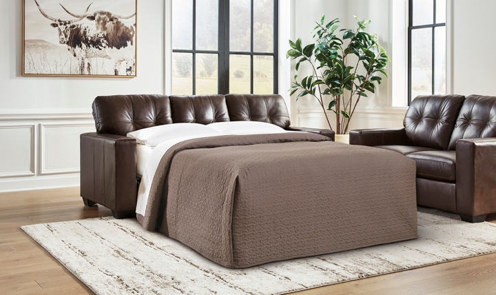 Modern Heritage Santorine Tufted Leather Queen Sleeper Sofa