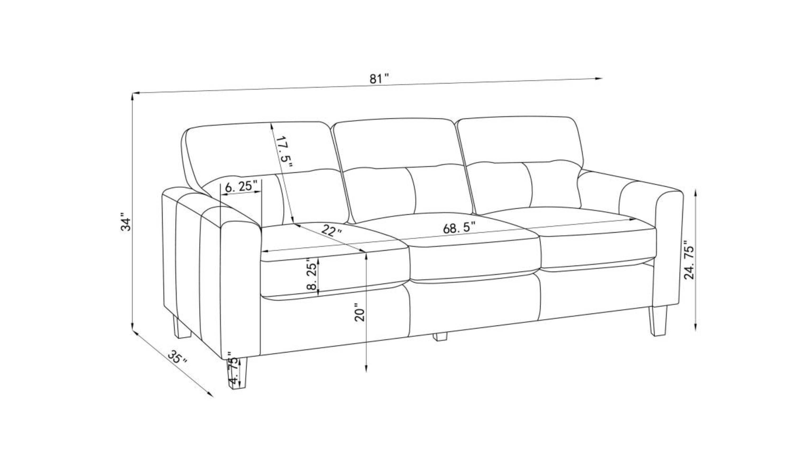Modern Heritage Scotland Faux Leather Living Room Set
