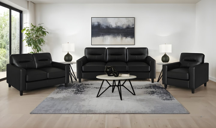 Modern Heritage Scotland Faux Leather 3-Seater Sofa With Track Arms