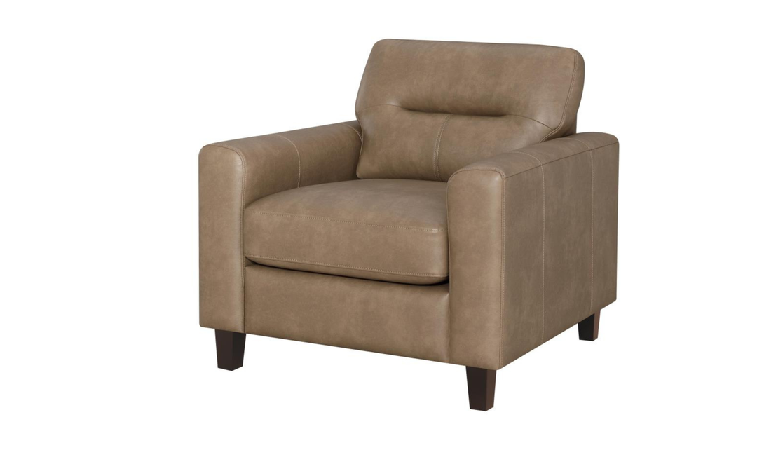 Modern Heritage Scotland Faux Leather Chair With Track Arms-Jennifer