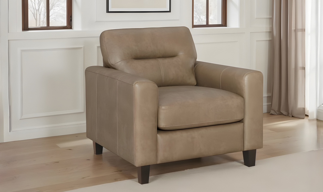 Modern Heritage Scotland Faux Leather Chair With Track Arms-Jennifer