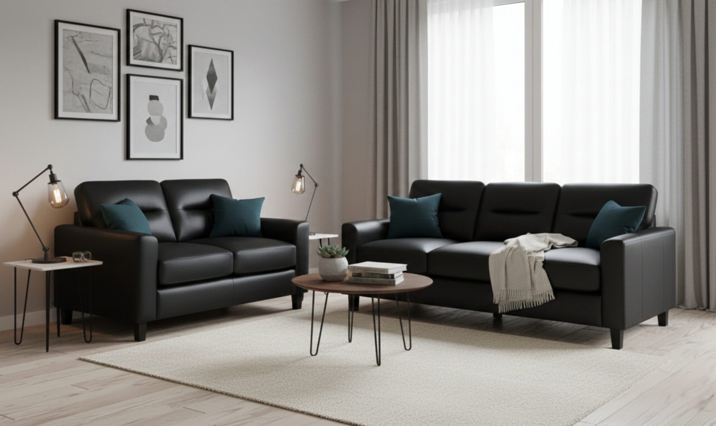 Modern Heritage Scotland Faux Leather Living Room Set