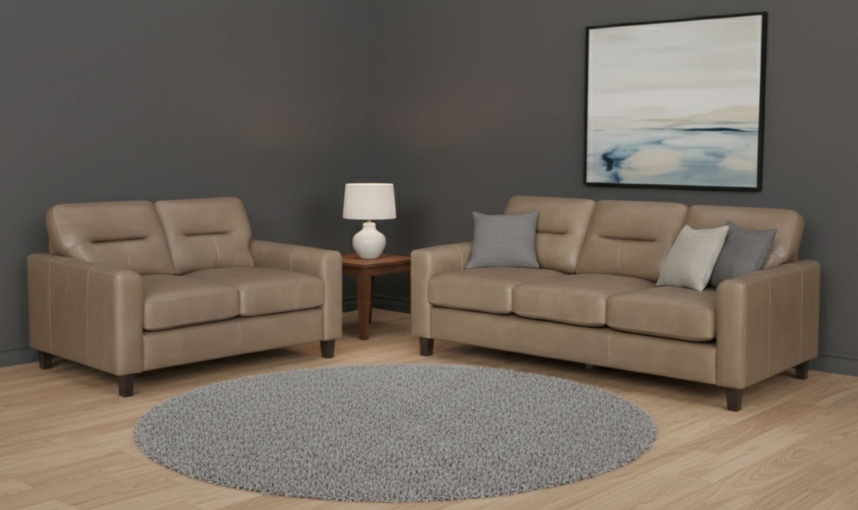 Modern Heritage Scotland Faux Leather Living Room Set