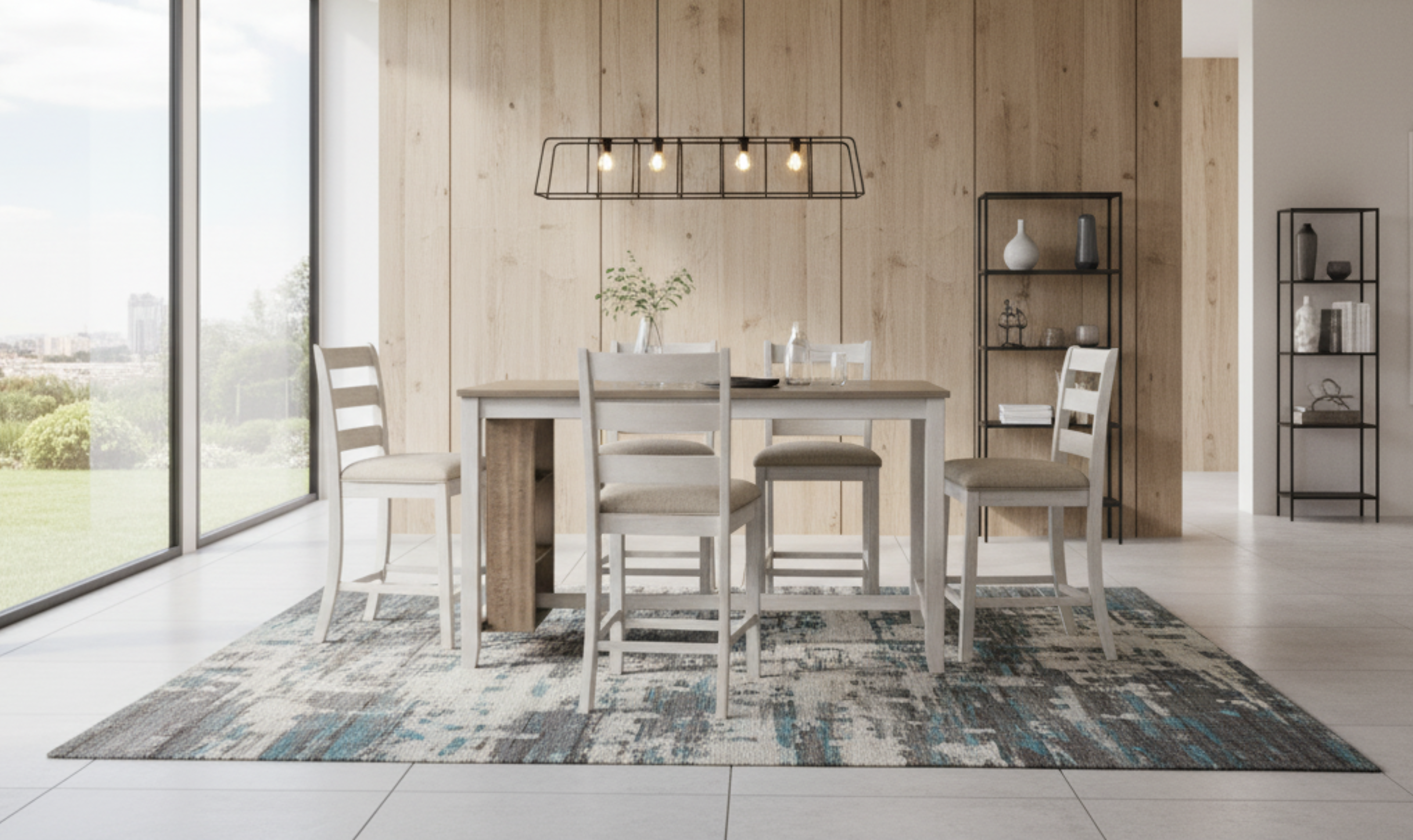Modern Heritage Skempton 5 Pieces Counter Height Dining Set with Storage