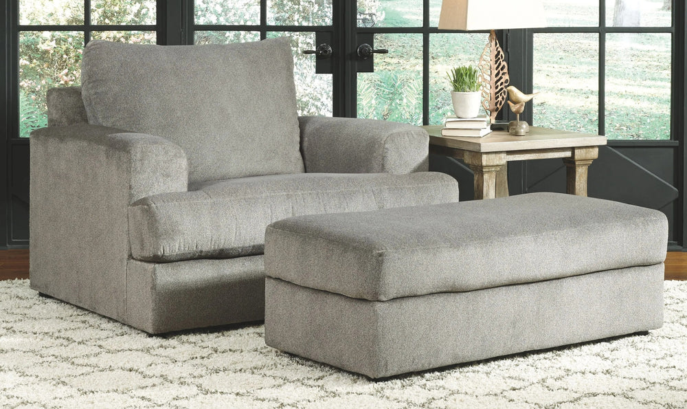 Modern Heritage Soletren Firmly Cushioned Fabric Oversized Ottoman-Jennifer Furniture