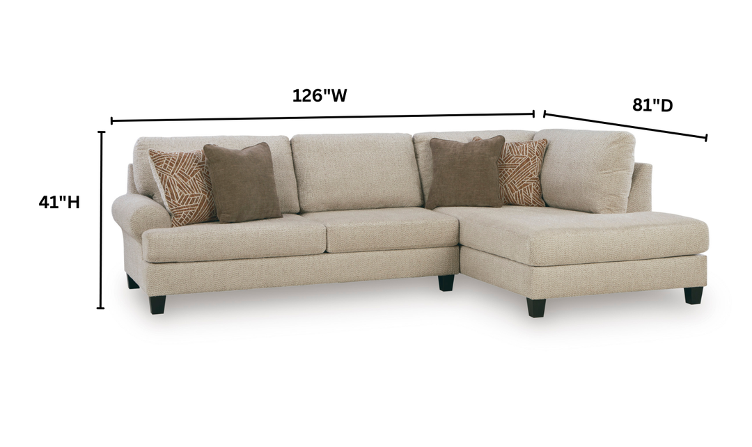 Modern Heritage Steelwater Retreat 2-Piece Sectional with Chaise-Jennifer